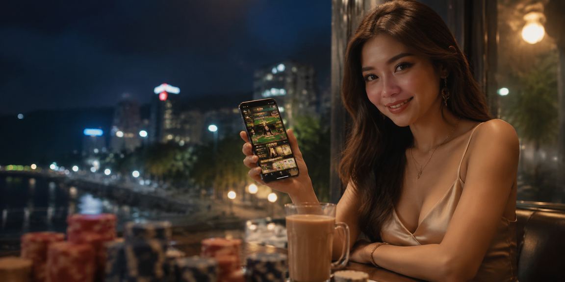Pengguna di Kuantan bermain permainan slot kasino dalam talian melalui telefon pintar dengan antaramuka mudah alih ben10